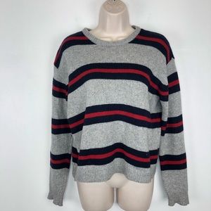 Brandy Melville striped sweater gray red